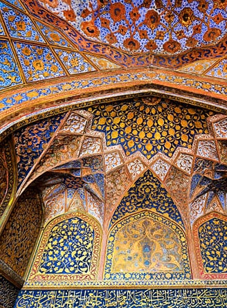 Tomb ceiling details, Akbar's Mausoleum, Sikandra, Agra, Uttar Pradesh