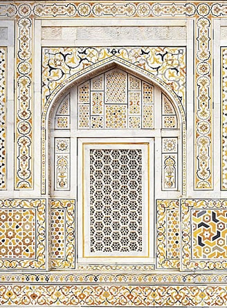 Window and wall marble decorations at Itimad-ud-Daulah (Baby Taj), Agra, Uttar Pradesh
