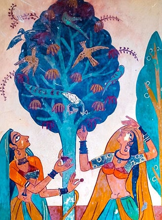 Wall painting inside a haveli at Mandawa, Shekhawati, Rajasthan