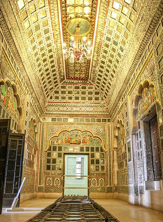 Golden room inside Mehrangarh Fort, Jodhpur, Rajasthan