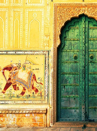 Old entrance door at Nahargarh Fort, Jaipur, Rajasthan