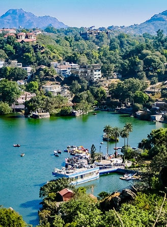 Nakki Lake surrounded by hills, Mount Abu, Rajasthan