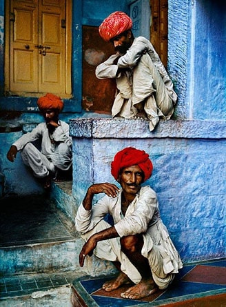 Men with turbans in the Old Blue City of Jodhpur, Rajasthan