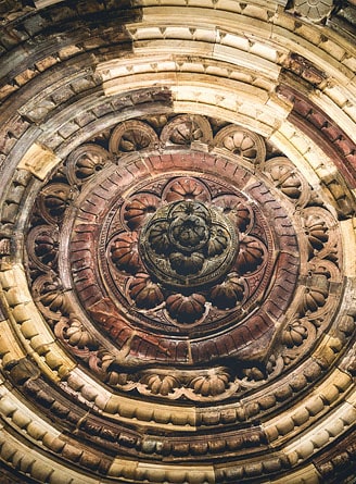 Stone carving at Qutb Minar, Delhi, India
