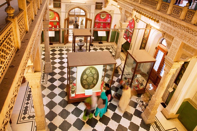 Galleria all’interno del Museo Albert Hall, Jaipur, Rajasthan