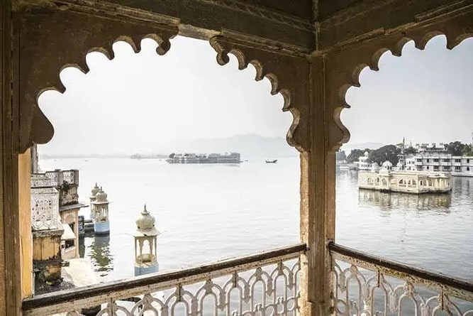 View of Lake Pichola from Bagore Ki Haveli, Udaipur, Rajasthan