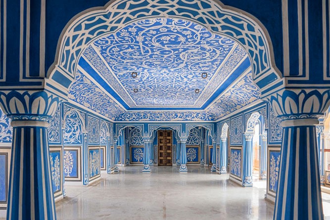 The Blue Room, interior of the City Palace, Jaipur, Rajasthan