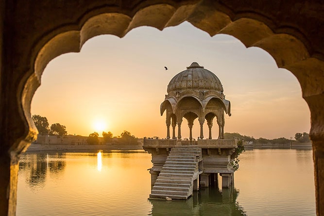Temple at Gadisar Lake, Jaisalmer, Rajasthan