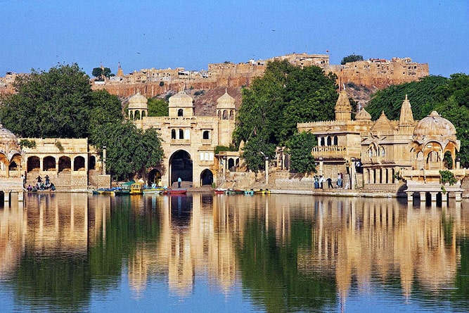 Gadisar Lake and Jaisalmer city, Rajasthan