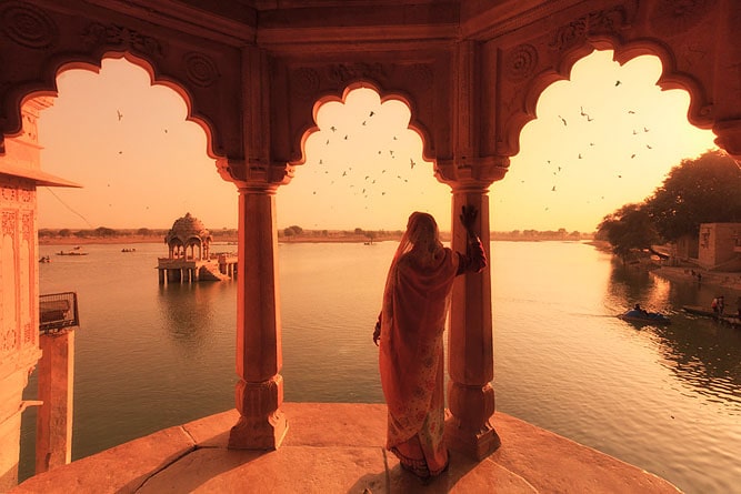 Gadisar Lake (Gadi Sagar Tank), Jaisalmer, Rajasthan, India