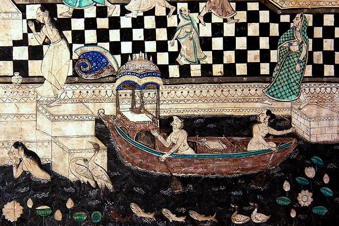 Peinture à l'intérieur du Garh Palace, Bundi, Rajasthan