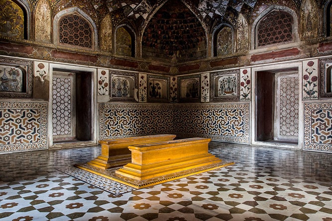 Tombs inside Itimad-ud-Daulah (Baby Taj), Agra, Uttar Pradesh