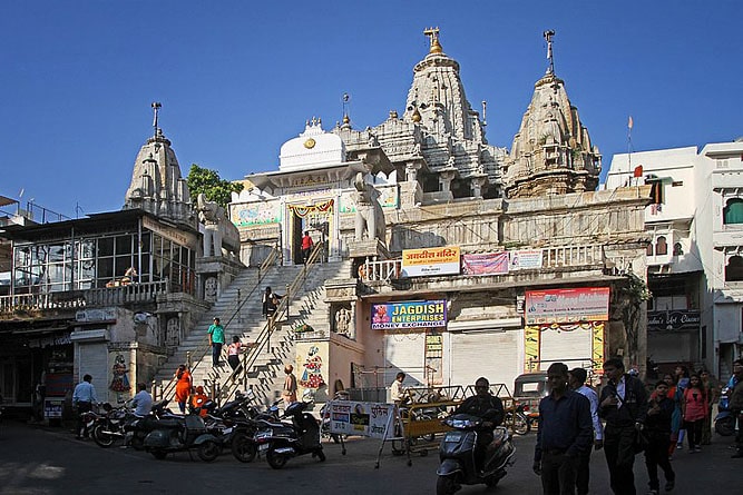 Jagdish Temple seen from the street, Udaipur, Rajasthan