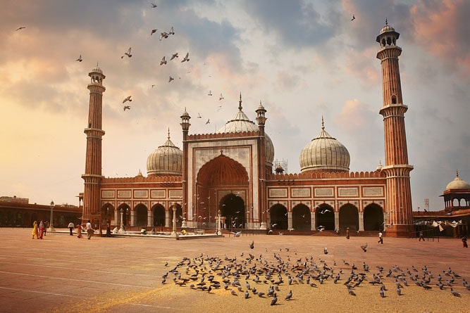 Front view of Jama Masjid, Delhi, India