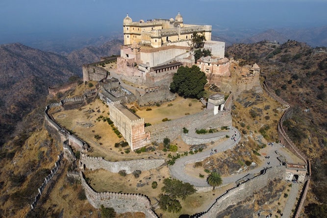 Aerial view of Kumbhalgarh Fort, Rajasthan