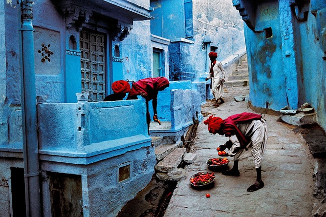 People selling vegetables in the Old Blue City of Jodhpur, Rajasthan
