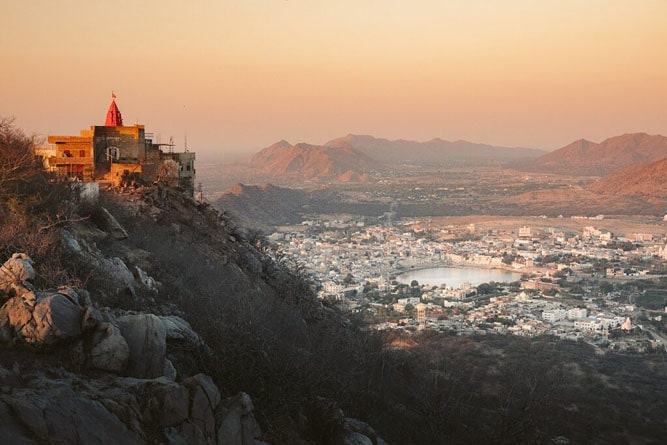 Savitri Temple at sunset, Pushkar, Rajasthan